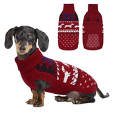 LeLePet Dachshund Sweater front view keeps small dogs warm on chilly walks
