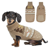 LeLePet dachshund sweater front view emphasizes warm fit for cold-weather walks