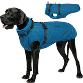 LeLePet dog coat with built-in harness for secure leash control during chilly walks
