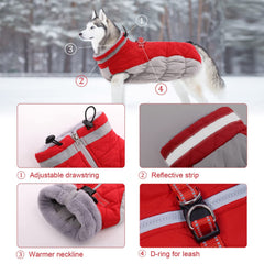 LeLePet coat shows reflective strip for nighttime visibility and safety.