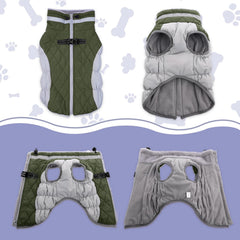 LeLePet dog coat with turtleneck collar keeps neck warm on walks.