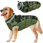 LeLePet dog coat with harness built-in keeps your pup secure during chilly walks.