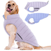 LeLePet reversible dog coat front view showing windproof warmth for winter walks.