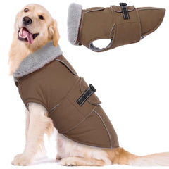 LeLePet warm dog coat front view shows windproof warmth for cold walks