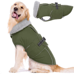 Lelepet Warm Dog Coat waterproof-fleece keeps your dog dry and warm during rainy walks.