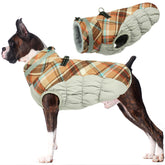 LeLePet warm dog winter coat with harness built-in for secure outdoor walks.