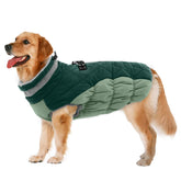 LeLePet warm dog coat front view—waterproof fabric keeps dogs dry on winter walks