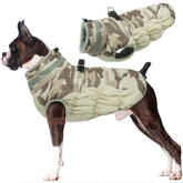 LeLePet warm dog winter coat showing waterproof fleece for dry, cozy walks