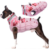 LeLePet warm dog winter coat with waterproof fleece keeps pets dry outdoors.