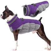 LeLePet Warm Winter Coat front view with waterproof fabric and plush fleece lining for cold-weather walks