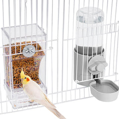 lemtrflo no-mess bird feeder outside cage showing clean setup and easy access