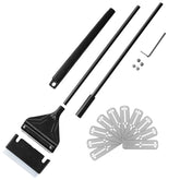 Lenpestia algae scraper glass aquarium assembly demonstrates adjustable length for versatile cleaning.