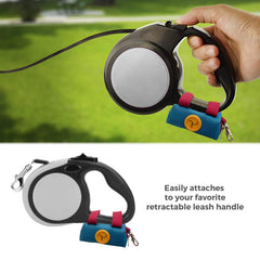 Lepawit canvas dispenser attaches securely to a leash for on-the-go use.