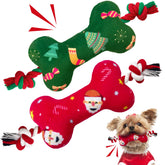 Lepawit Christmas two-pack toy—soft squeaky play for dogs, encourages interactive fetch and gentle chew