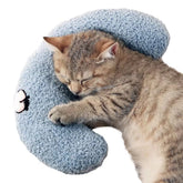 Les Arbres Fair Little Pillow cat cuddler front view shows ultra-soft faux fur for cozy naps.