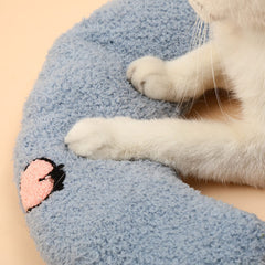 Les Arbres Fair Little Pillow plush texture close-up demonstrates soothing sleep comfort for anxious pets.