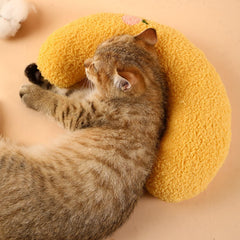 Les Arbres Fair Little Pillow for Cats side sleep position promoting neck support.