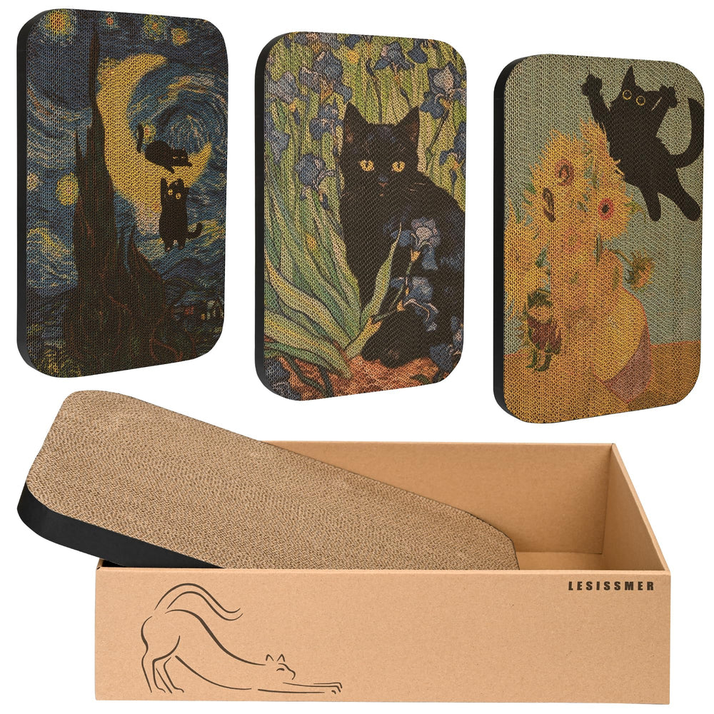 Lesissmer Art Cat Scratcher wall-mounted four-piece set for indoor cats.