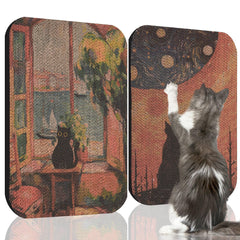 Lesissmer wall-mount cat scratcher side view for durable indoor use and stretching.