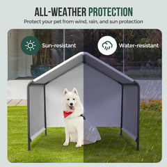 Leskep dog shade shelter double door design allows entry and wind protection