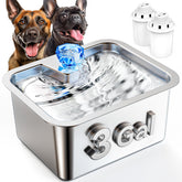 Lesotc 3 gallon large dog water fountain top view showing spacious stainless bowl for big breeds