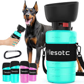 Lesotc dog water bottle cap close demonstrates secure closure for spill-free travel