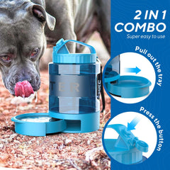 lesotc dog water bowl dispenser 77oz sealed-cap highlights leak-resistant design