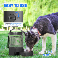 lesotc dog water bowl dispenser extended-bowl for convenient drinking during walks.