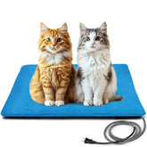 Lesotc outdoor pet heating pad blue cover provides cozy warmth outdoors.