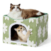LE SURE cat cave front view offers a cozy den for lounging.