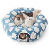 Lesure cat tunnel bed circle shape offers flexible play space for cozy naps and interactive fun.