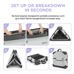 LE SURE Lesure travel kennel in car with side pockets for essentials