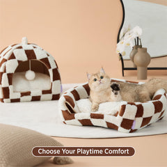 LE SURE Lesure cat bed cushion-inside shows plush warmth and durable fill.