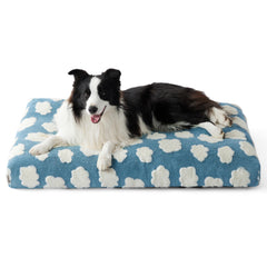 LE SURE cute dog bed large blue, full view for a cozy pet retreat