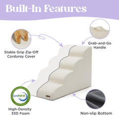 LE SURE Lesure dog stairs foam core close-up highlighting CertiPUR-US foam.