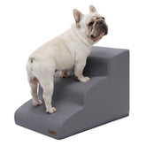 Lesure dog stairs side view shows gentle incline for joint-friendly access.