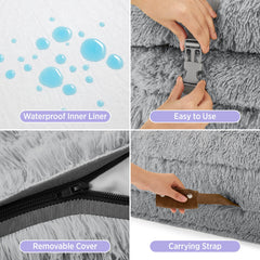 LE SURE foldable human dog bed Bolster detail with double-layer support.