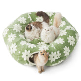 Lesure large cat tunnel bed cushion closeup highlights plush softness and cozy warmth for pets.
