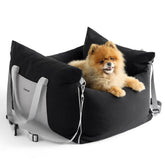 LE SURE Lesure small dog car seat front view showing secure travel setup and height design