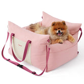 LE SURE Lesure small dog car seat front view with four secure attachments for safe travels