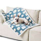 LE SURE waterproof dog blanket blue cloud pattern keeps pets cozy and furniture protected.