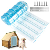 Letesult dog door replacement flap assembly shows DIY install with metal strips for secure pet access.