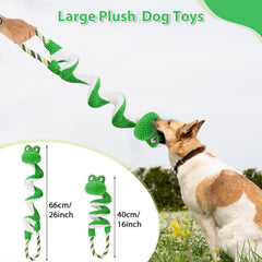 Letsmeet plush dog toy dental rope focus highlights rope-infused design for healthy chewing