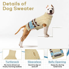 LETSQK sleeveless pullover dog sweater for effortless dressing