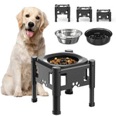 Lewondr elevated slow feeder stand at 6.1 inches supports comfortable neck posture during meals.
