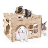 LEXASTLE Larger Bunny Castle assembled, roomy retreat for pets