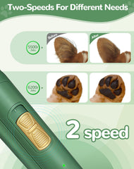 LEYOUFU dog clippers green-cordless-usb charging setup for convenient grooming