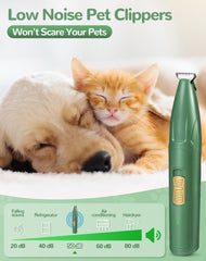 LEYOUFU dog clippers green motor close-up showing quiet operation