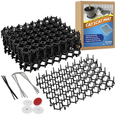 Ley's cat deterrent mat 6x8in in garden setup protects plants from digging.