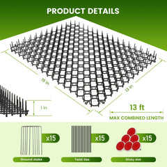 Ley's scat mat installation easy image shows flexible shape for corners and fences.